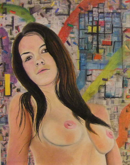 Sin título. Mixed media Paper Nude Paintings