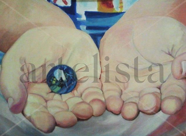 Manos con canica Oil Canvas Others