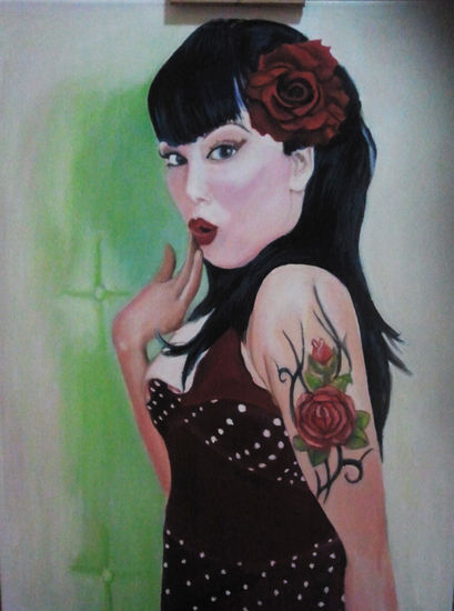 mujer pin up Oil Canvas Figure Painting