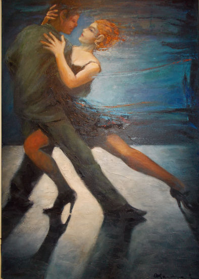 LAS CALLES Y LA LUNA SUBURBANA Oil Canvas Figure Painting