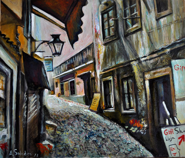 Street in Sintra Acrylic Canvas Landscaping