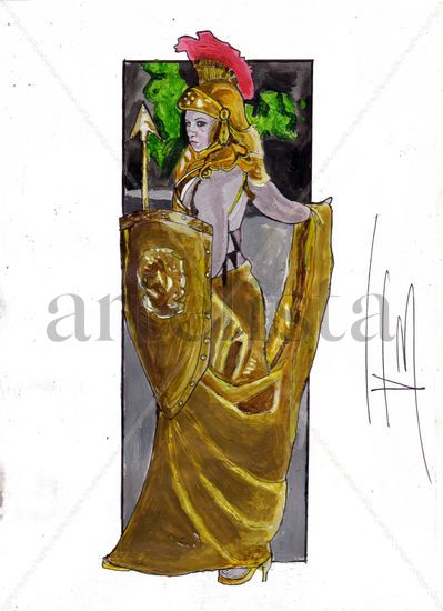 Diana, diosa de la caza Acrylic Paper Figure Painting