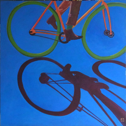 Radfahrer Acrylic Canvas Landscaping