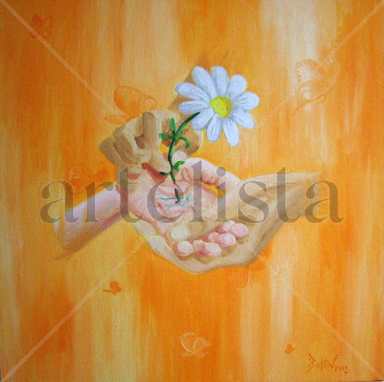 LA PRIMERA VEZ Oil Canvas Floral Painting