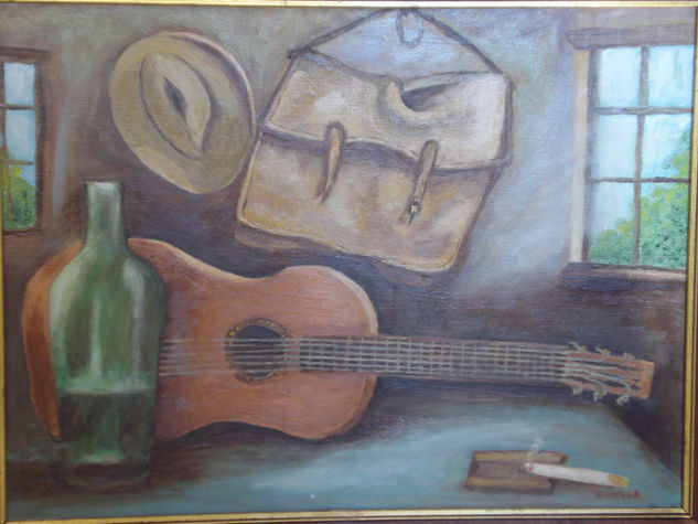 DESCANSO DEL PAYADOR Oil Panel Still Life Paintings