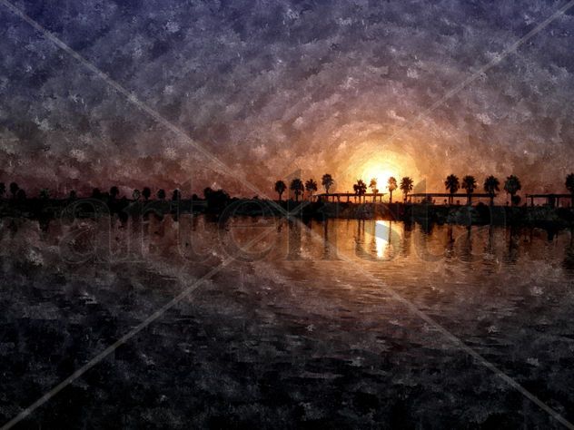 Puesta de sol en el Lago de Costa Ballena. Rota. Cádiz