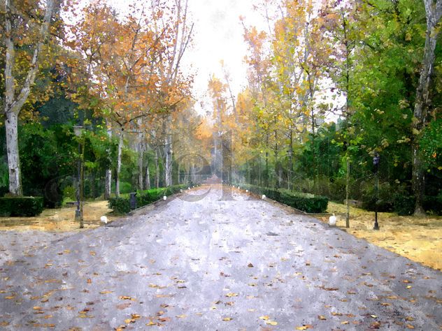 Amanecer de otoño en el Parque de María Luisa. Sevilla