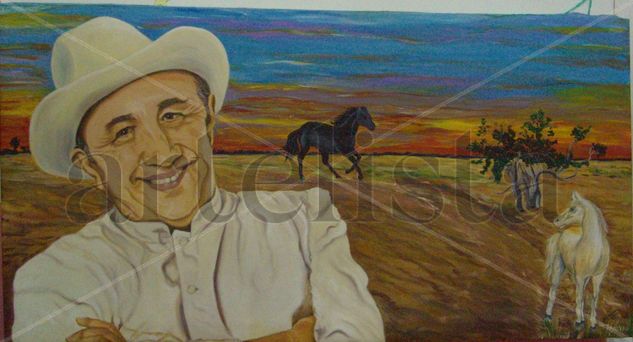 "CABALLO VIEJO, CARAACHAA" Oil Canvas Portrait