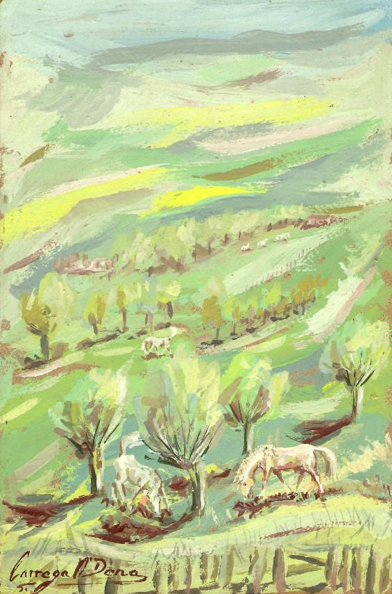 Tropilla bajando por la ladera