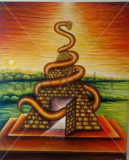 LA SERPIENTE SAGRADA DEL KUNDALINI Oil Canvas Figure Painting