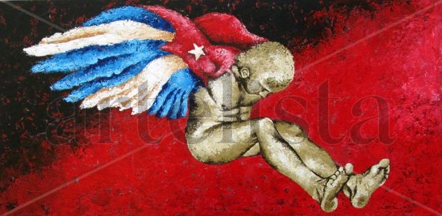 «Cuba en la Piel» Mixed media Canvas Figure Painting