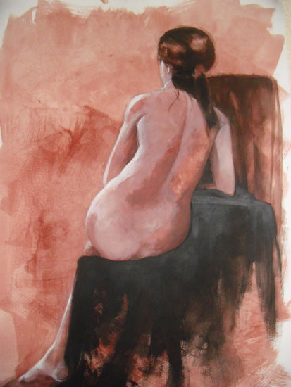 MODELO 1 Mixed media Paper Nude Paintings