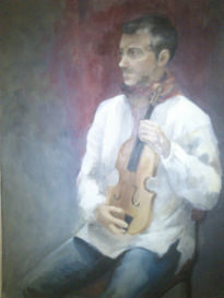 Modelo con violín