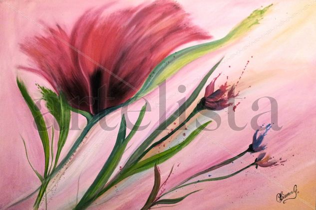 Flores al viento Acrylic Canvas Floral Painting