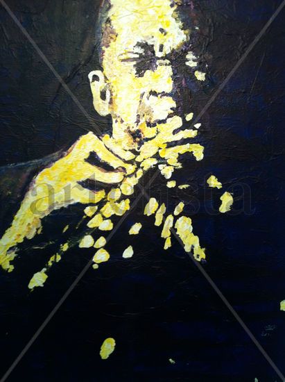 Coltrane Acrylic Textile Figure Painting