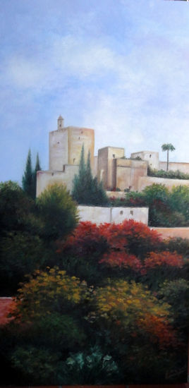 Torre de la Vela (Alhambra) Oil Panel Landscaping