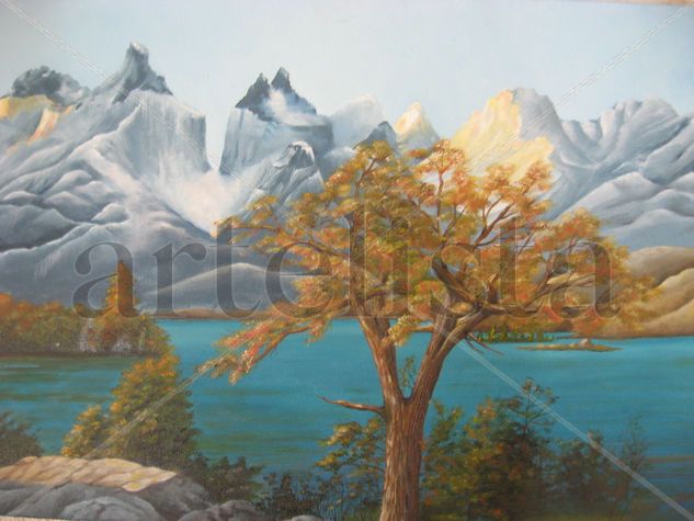 Torres del paine, Chile Oil Canvas Landscaping