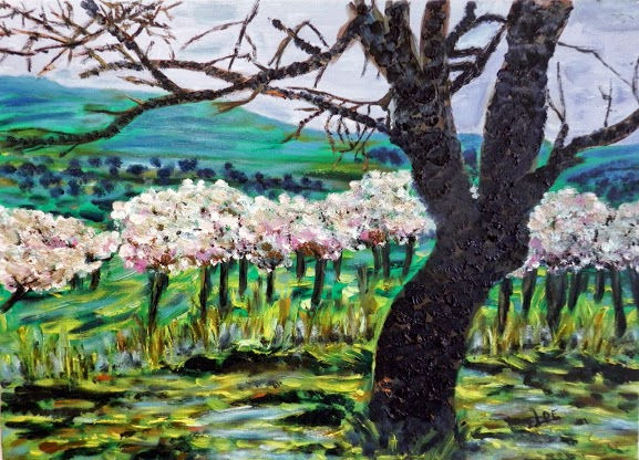 Almendros en flor Oil Canvas Landscaping