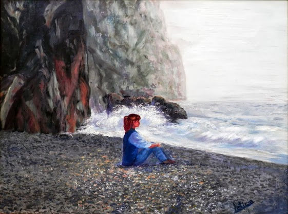 En La Calobra Oil Canvas Figure Painting