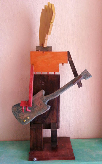 Guitarrista Madera Figurativa