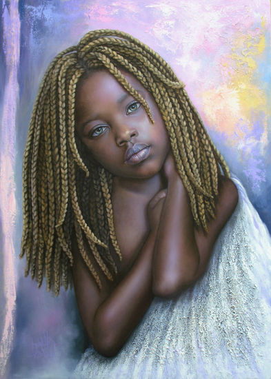 Niña de África 72 Oil Canvas Portrait