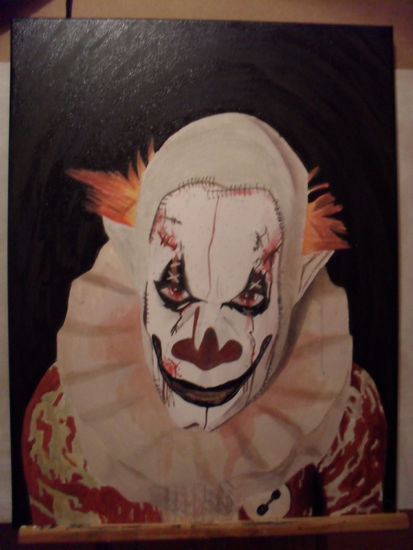 Payaso macabro Acrylic Canvas Figure Painting