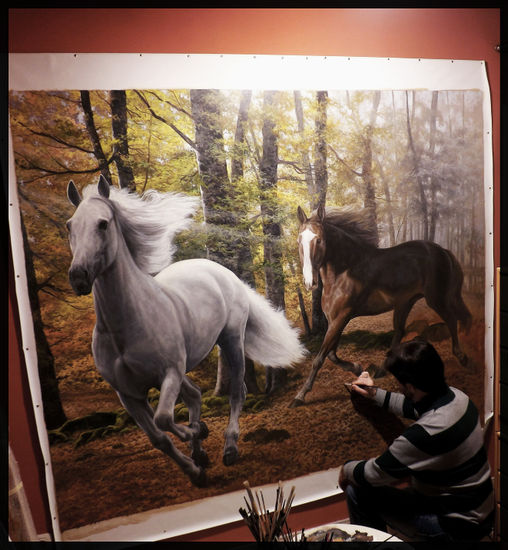 En Libertad. Óleo Lienzo Animales