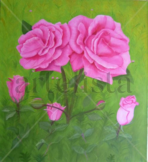 Rosas 2 Oil Canvas Floral Painting