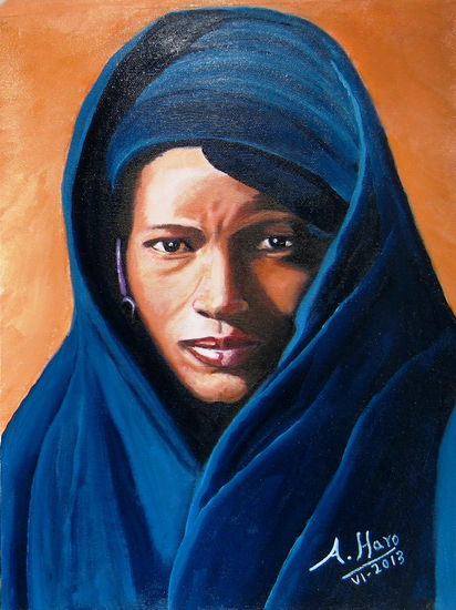 Tribal-06 Tuareg Oil Canvas Figure Painting