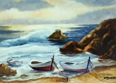 COSTA BRAVA Oil Canvas Marine Painting