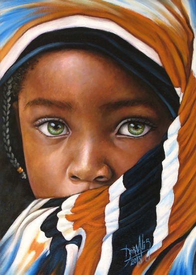 Niña de África 74 Oil Canvas Portrait