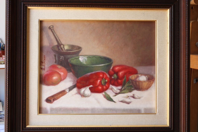 Pimientos Rojos Oil Panel Still Life Paintings