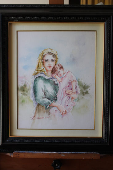 Maternidad campesina Watercolour Canvas Others