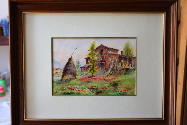 Masia Gerona Watercolour Canvas Landscaping