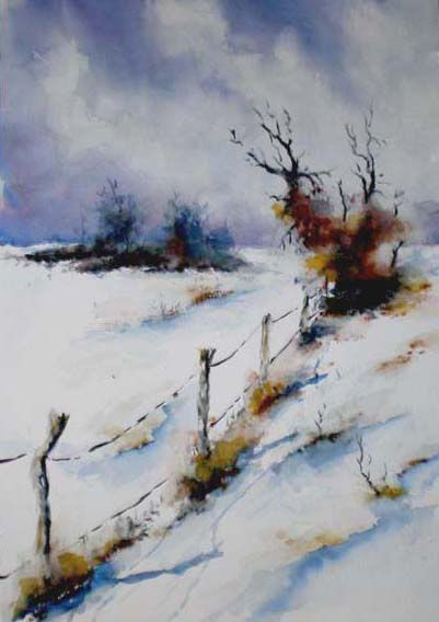 Nieve en la dehesa