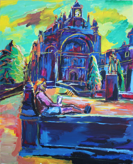 Iglesia de San Esteban, Salamanca Acrylic Canvas Landscaping