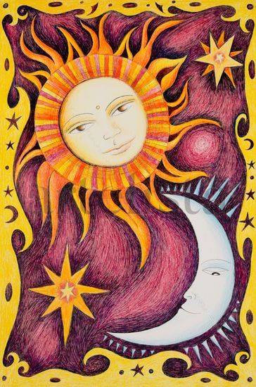 Sun and Moon Acuarela Cartulina Otros