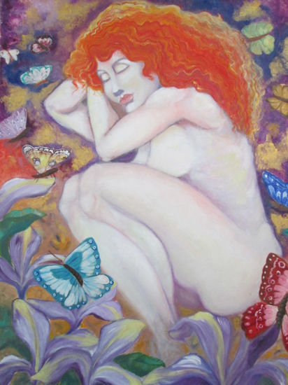 Sueño de mariposa Oil Canvas Nude Paintings