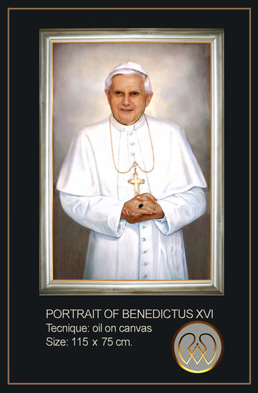 Retrato  de Benedicto XVI Óleo Lienzo Retrato