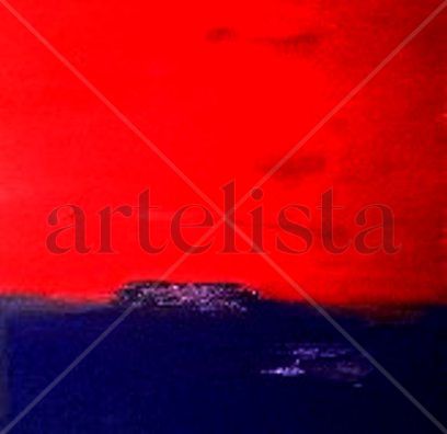 Red over Blue Acrylic Canvas Others