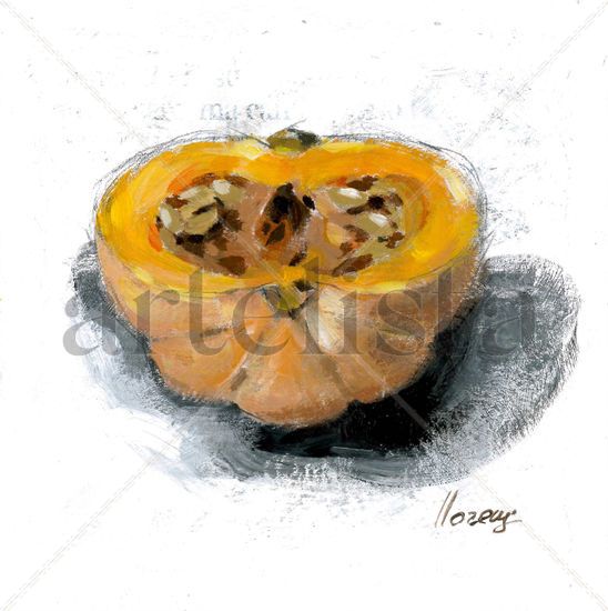 Calabaza Acrylic Card Still Life Paintings