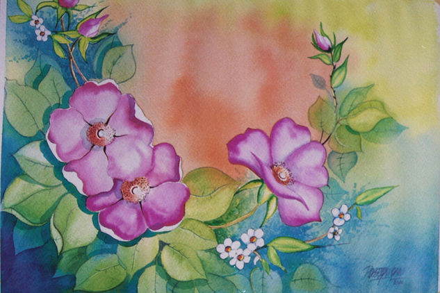 primaveral Watercolour Paper Floral Painting