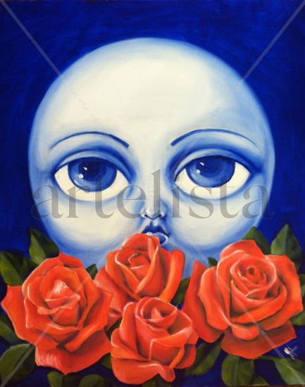 La luna de las rosas - Moon of the roses Oil Canvas Others