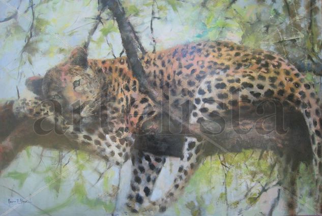 Leopardo Oil Panel Animals