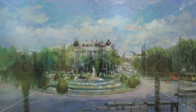 Plaza de Neptuno,Madrid Oil Panel Landscaping