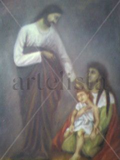 Jesus sanador Oil Canvas Figure Painting