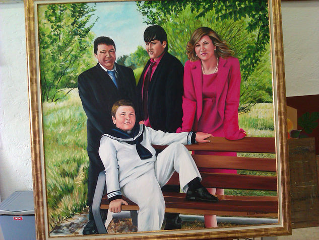 Familia Óleo Lienzo Retrato