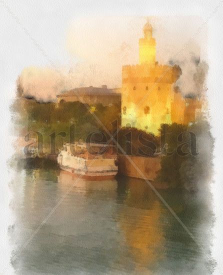 Torre del Oro desde el Puente de San Telmo Nature Color (Digital)