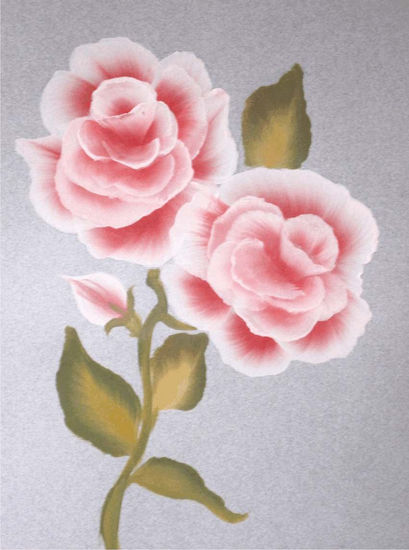 Flores Rosas Acrylic Card Floral Painting