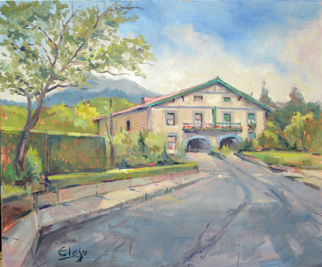 Caserío en Sodupe Oil Canvas Landscaping